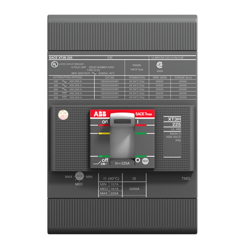 1SDA075117R1 ABB XT3N 225 TMF 200-2000 3p F F UL/CSA