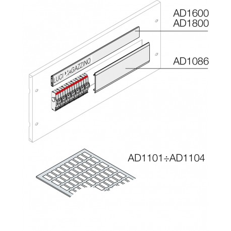 ABBAD1102 AD1102 ABB N.192 LABELS 2MOD 15X27MM (HXW)