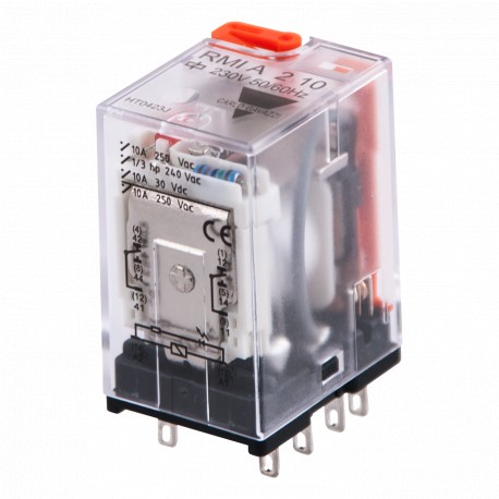 CARRMIA21048VAC RMIA21048VAC CARLO GAVAZZI Relay industrial plug-in miniature 2 contacts, coil Voltage 48 VAC, Amperage, 10 ..