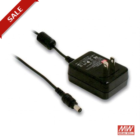 MEAGS12U24P1I GS12U24-P1I MEANWELL AC-DC Wall mount adaptor, Output 24VDC / 0.5A, Input USA plug