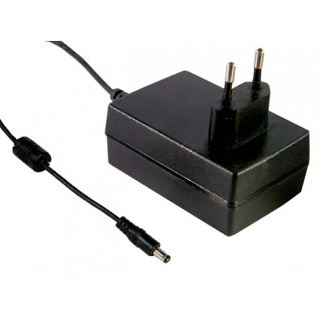 MEAGSM18E12P1J GSM18E12-P1J MEANWELL AC-DC Medical desktop single output adaptor, Output 12VDC / 1.5A, Euro 2 pin plug, EN6..
