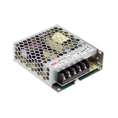 MEALRS5024 LRS-50-24 MEANWELL AC-DC Single output enclosed power supply, Universal AC input, Output 24VDC / 2.2A, Up to..