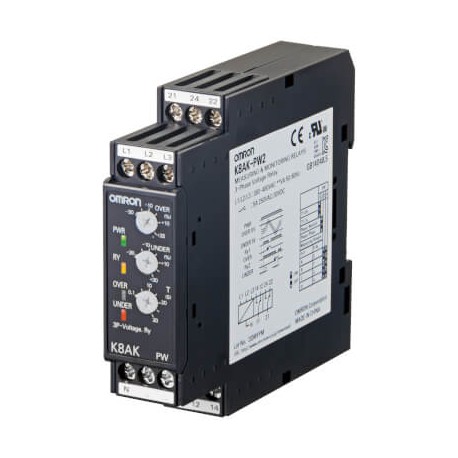 OMRK8AK0027E K8AK-PW2 K8AK0027E K8AKPW2 OMRON Three-phase Voltage Max and Min 1 SPDT 380-480VAC 2 SPDT